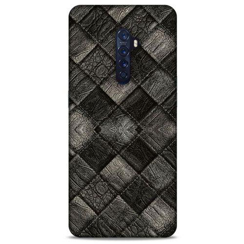 Oppo Reno 2 Kılıf Patchwork (25) Antişok Kapak Siyah Gri