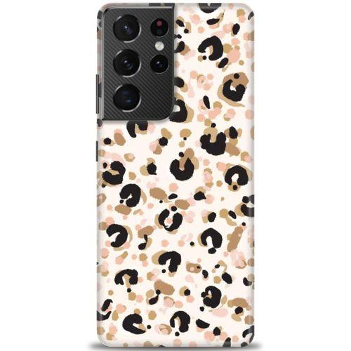 Samsung Galaxy S21 Ultra Kılıf HD Baskılı Kılıf - Leopar + Tam Ekran Koruyucu