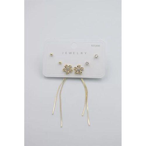 Çoklu Set Küpe - Altın