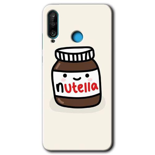 Potkal Hediye Fabrikası Huawei P30 Lite HD Baskılı Kılıf + 9D Tam Ekran Koruyucu - Nutella Aşkım