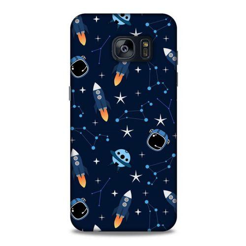 Samsung Galaxy S7 Edge Uyumlu Kılıf Mavi Delisi (22) Tam Koruma Kılıfı Astronot
