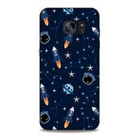 Samsung Galaxy S7 Edge Uyumlu Kılıf Mavi Delisi (22) Tam Koruma Kılıfı Astronot