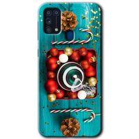 MRCİLETİSİM Samsung Galaxy M31 Kılıf Baskılı Kapak - Christmas +Tam Ekran Koruyucu