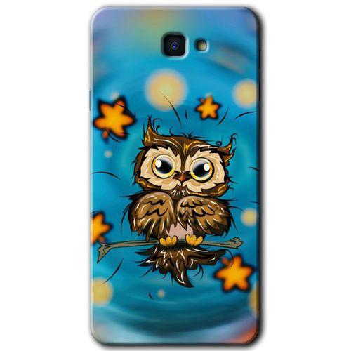MRCİLETİSİM MRCİLETİSİM Samsung Galaxy J7 Prime 2 Kılıf HD Desen Baskılı Arka Kapak + Temperli Cam - Owl Bird Stars