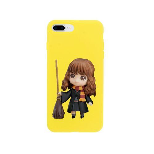 iPhone 7 Plus Hermione Süpürgeli Tasarımlı Sarı Telefon Kılıfı