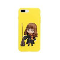 iPhone 7 Plus Hermione Süpürgeli Tasarımlı Sarı Telefon Kılıfı