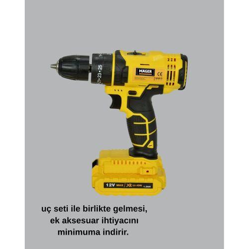 Ergonomik Tasarımlı 12v Matkap | 2 Vitesli, Led Aydınlatmalı Ve Dayanıklı