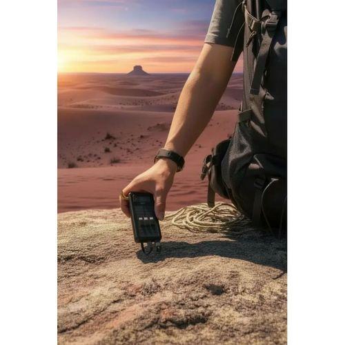 10000mah Güneş Enerjili Taşınabilir Şarj Cihazı - Çift Led Fenerli, Lcd , 2 Usb-c Powerbank