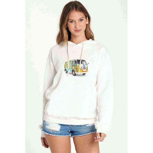 1357 Volkswagen Kombi Hippie 18 Olkswagen Baskılı Beyaz Kadın Kapşonlu Sweatshirt