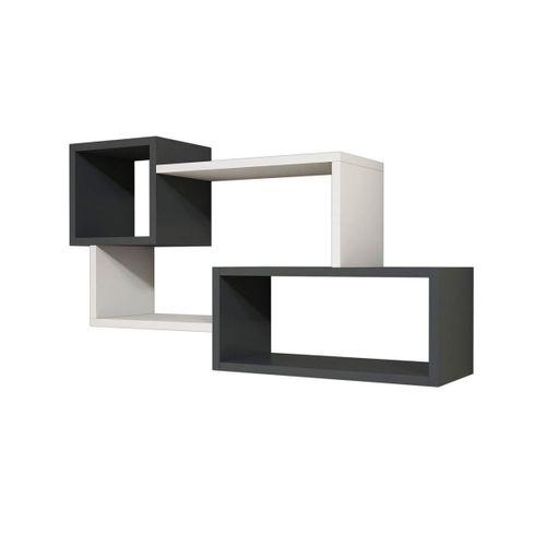 Minimalist ve Modern Tasarımlı Antrasit Beyaz Duvar Rafı