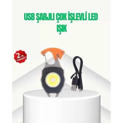 Çok İşlevli Usb Şarjlı Anahtarlık Fener