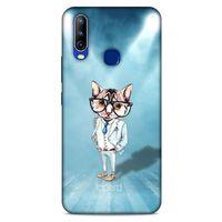 General Mobile GM 10 Kılıf FunnyMaX (40) Fit Silikon Kılıf Açık Mavi Kedi