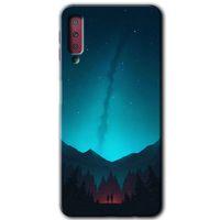 Galaxy A7 2018 Kılıf HD Desen Baskılı Arka Kapak - Night Fores Mount + Kırılmaz Cam