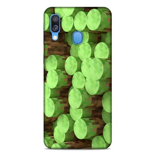 Lopard Samsung Galaxy A40 Uyumlu Kılıf PiXel (8) Baskılı Kılıf Yeşiller