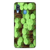 Lopard Samsung Galaxy A40 Uyumlu Kılıf PiXel (8) Baskılı Kılıf Yeşiller