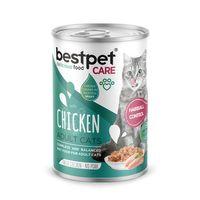Bestpet Yetişkin Kediler İçin Tüy Yumağı Kontrolü Sağlayan Tavuk Eti Parçalı ve Soslu Mama 12x400 gr