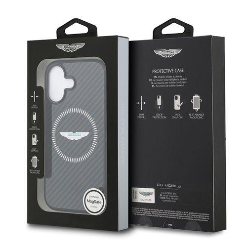 Apple iPhone 17 Kılıf Aston Martin Orjinal Lisanslı M-safe Şarj Özellikli Karbon Fiber Kevlar Kapak