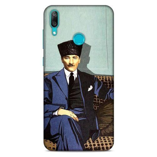 Huawei Y7 Prime 2019 Kılıf Atatürk (48) Bumper Kılıf Yeşil Duvar