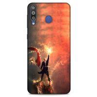 Samsung Galaxy M30 Kılıf Atatürk (44) Tough Armor Kılıf Alev Kırmızı