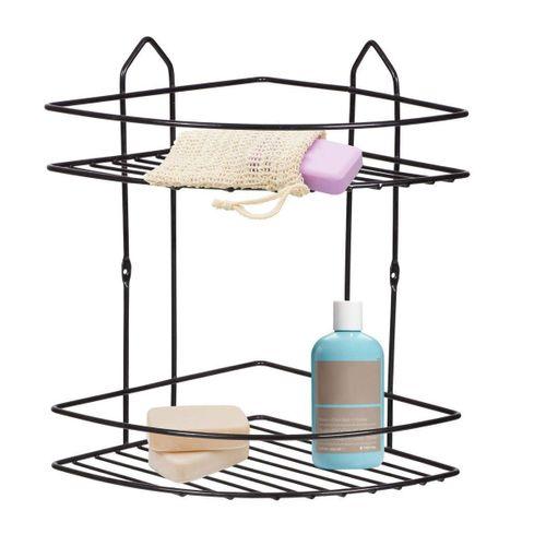 Hometarz Paslanmaz Köşelik 2 li Şampuanlık Banyo Köşeliği Rafı