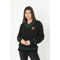 V Yaka Örgülü Kazak - Siyah