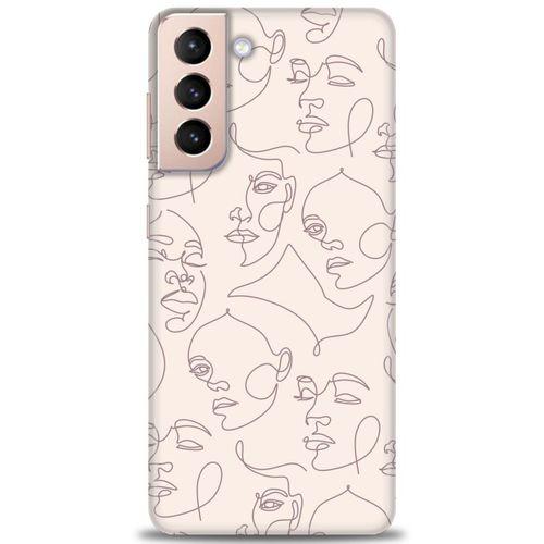 Samsung Galaxy S21 FE Kılıf HD Baskılı Kılıf - Kadın Silüeti + Tam Ekran Koruyucu