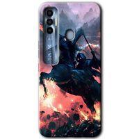 MRCİLETİSİM Tecno Spark 7 Pro Kılıf HD Desen Baskılı Arka Kapak+Temperli Cam - Bloodhorne