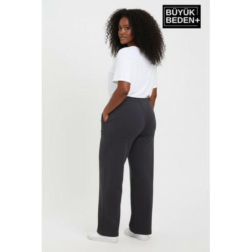 Kadın Büyük Beden BROOKLYN Baskılı Rahat Kesim Paça Reçme İnce Eşofman Altı SPR26EAK952-2