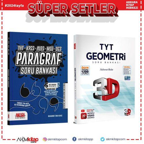 3D TYT Geometri ve AKM Paragraf Soru Bankası Seti 2 Kitap