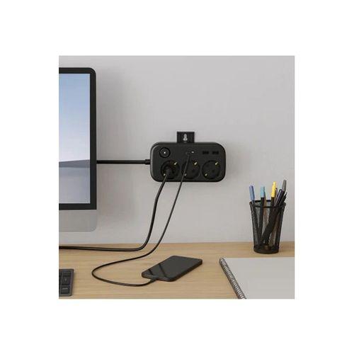 Akım Korumalı Priz 2 Usb + 2 Type-c Girişli 2 Metre Kablosu Anahtarlı Ve Duvara Monte Edilebilir