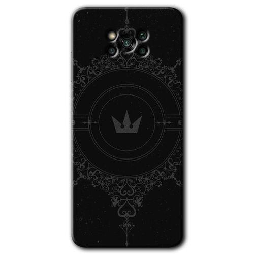 Poco x3 NFC Kılıf Baskılı Arka Kapak - Siyah Mandala 1 +Tam Ekran Koruyucu