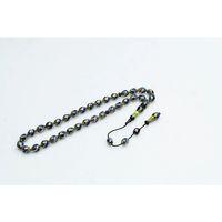 Oltu Taşı Ve Sarı Galalith  Çift Çeşmi Bülbül İşlemeli Tespih