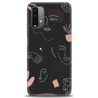 Xiaomi Redmi Note 9 4G Kılıf HD Baskılı Kılıf - Siyah Silüet + Tam Ekran Koruyucu