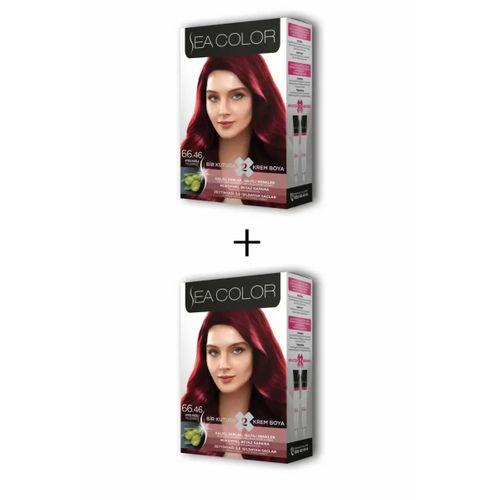 2X2 Tüp Krem Saç Boyası Seti Ateş Kızılı No:66.46