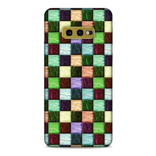 Samsung Galaxy S10e Kılıf Patchwork (6) Silikon Kılıf Su Yeşili