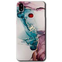 Samsung Galaxy A10s HD Baskılı Kılıf + 9D Tam Ekran Koruyucu - Liquid Mermer