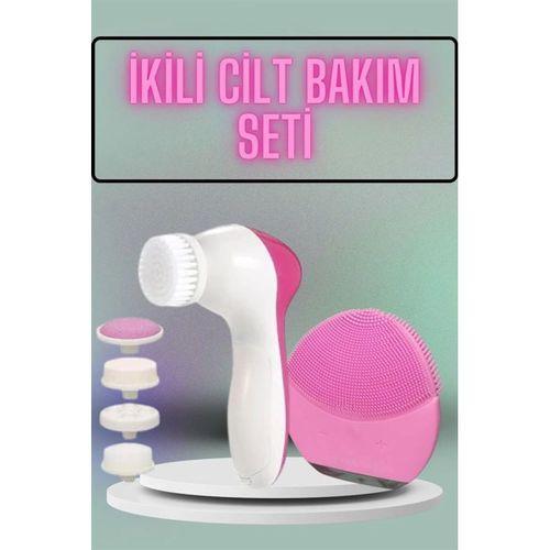 İkili Cilt Bakım Seti 5 Başlıklı Yüz Temizleme Ve Masaj Aleti Canlandırıcı Ve Onarıcı