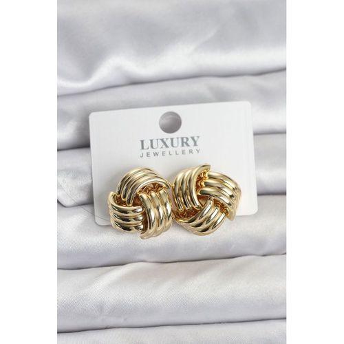 Pirinç Sarmal Gold Renk Kadın Küpe