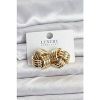 Pirinç Sarmal Gold Renk Kadın Küpe