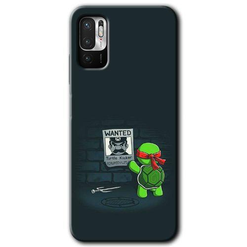 MRCİLETİSİM Xiaomi Redmi Note 10 5G Kılıf HD Desen Baskılı Arka Kapak + Temperli Cam - Kaplumbağa Avcısı