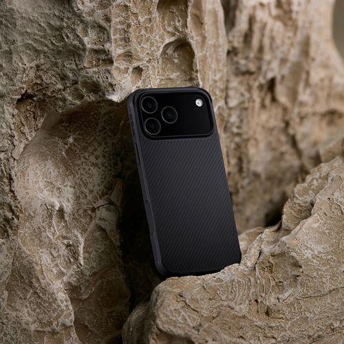 Apple iPhone 17 Pro Max Kılıf M-safe Şarj Özellikli Pitaka Aramid Pro Guard Serisi Black-Gray Karbon Kapak