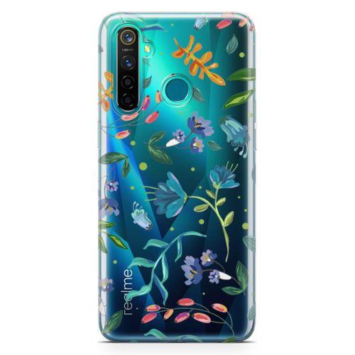 Oppo Realme 5 Pro Kılıf Kır Çiçekleri Arka Kapak Koruma Desenli Full Koruyucu