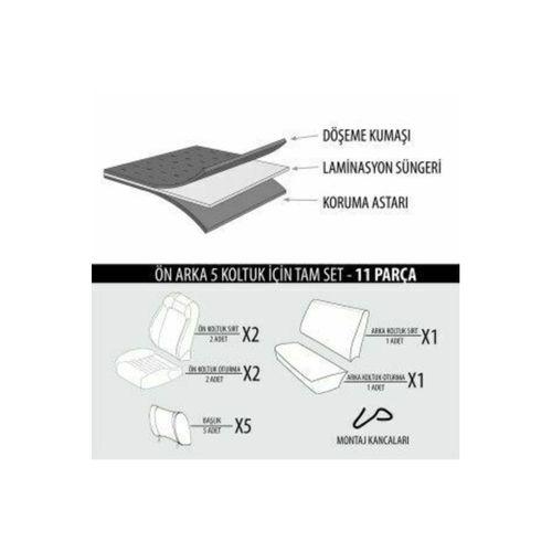 Nissan Pathfinder 2005-2010 Uyumlu Trend Serisi Tay Tüyü Oto Koltuk Kılıfı Siyah