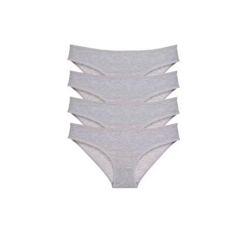 4 Adet Süper Eko Set Likralı Kadın Slip Külot Gri
