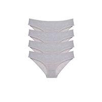 4 Adet Süper Eko Set Likralı Kadın Slip Külot Gri