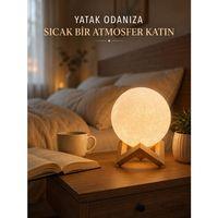Dekoratif 3d Ay Işığı Masa Lambası Hediyelik Atmosfer Aydınlatması