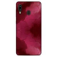 Mermer Desenli (7) Tema Telefon Kılıfı Bordo Samsung Galaxy A20 Kılıf