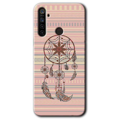MRCİLETİSİM Huawei P40 Lite E Kılıf Baskılı Kapak - Mandala Retro + 5D Tam Kaplayan Cam