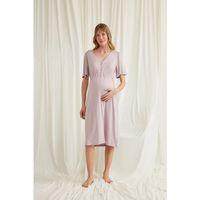 Dantelli Önü Düğmeli Hamile Lohusa Viskon Gecelik