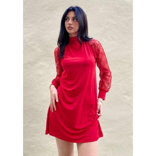 Kadın Uzun Kollu Damla Detaylı Sandy Mini Elbise